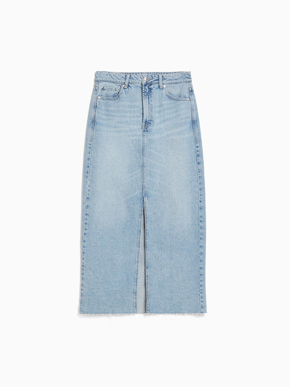 Lang denim nederdel