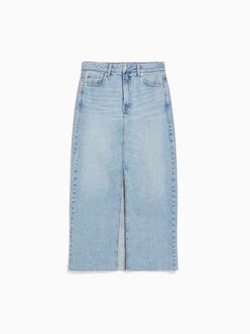 Langt denimskjørt