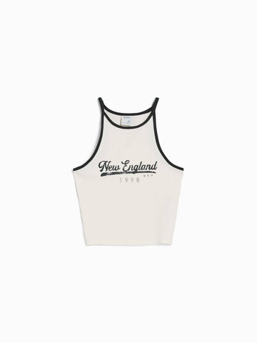 T-shirt à lanières imprimées à côte