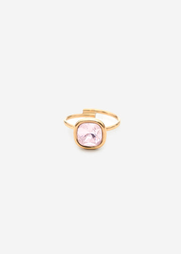 Ring Mit Rosa Schmuckstein - Gold