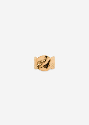 Breiter Ring Mit Struktur - Guld