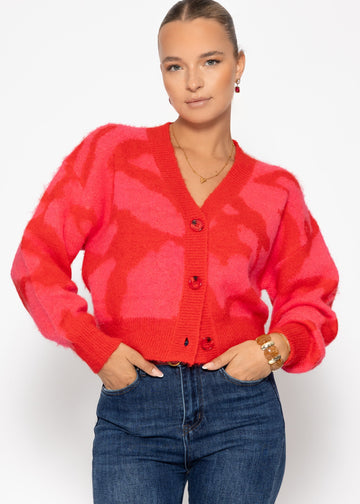 Cardigan MIT Imprimée animale - rose