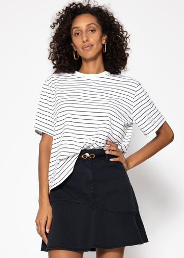 GestReiftes T -shirt - Offwhite