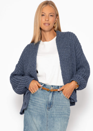 Bevëlkerungsbroch-Cardigan - Blau