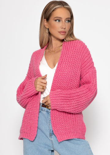 Bevëlkerung Grobstrick-Cardigan - rosa