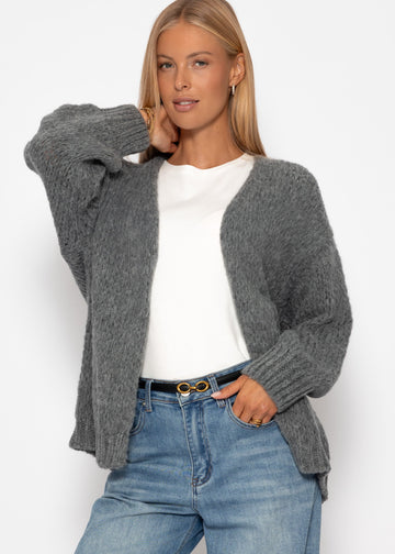 Oversize Cardigan - Dunkelgrin