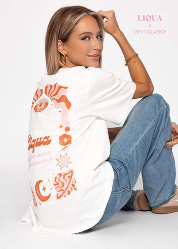T-skjorte mit "Liqua"-Print-Offwhite