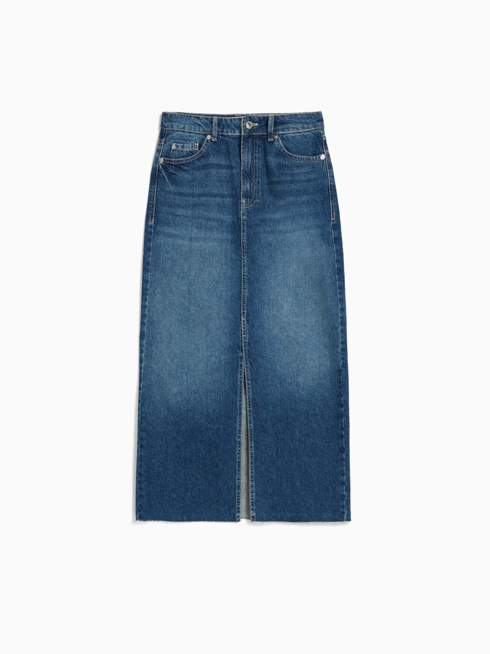 Long denim skirt