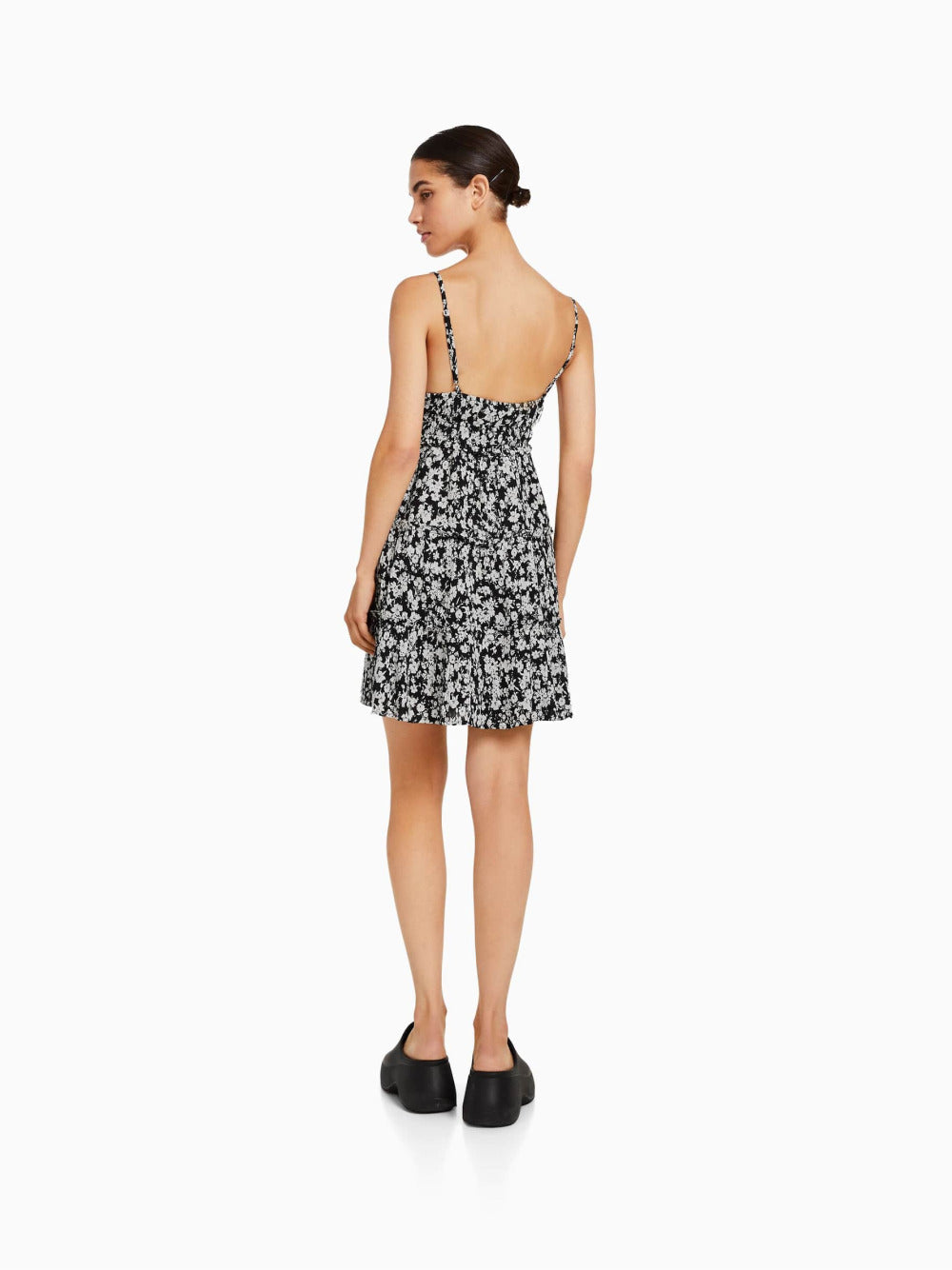 Mini dress with ruffled straps