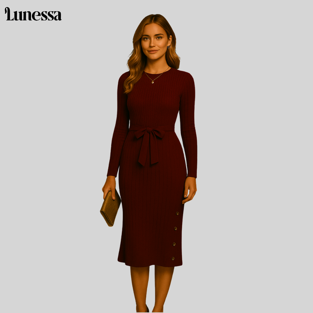 Lunessa ™ Midi-Strickkleid Mit Seissichen Mööspen