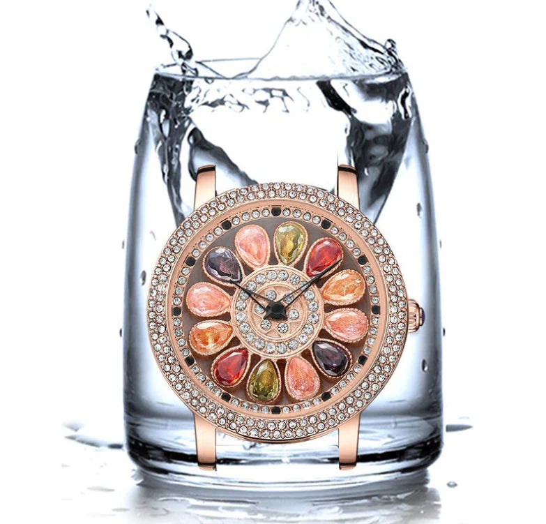 [🎁Perfektes Gësschen] Elegantter Lucky spin Quarzuhr MIT EDELSLENSINEN⌚