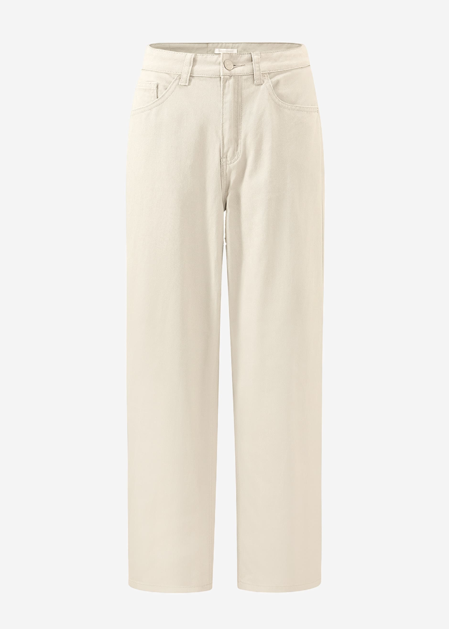 Brede ben jeans mit hohem bund - beige