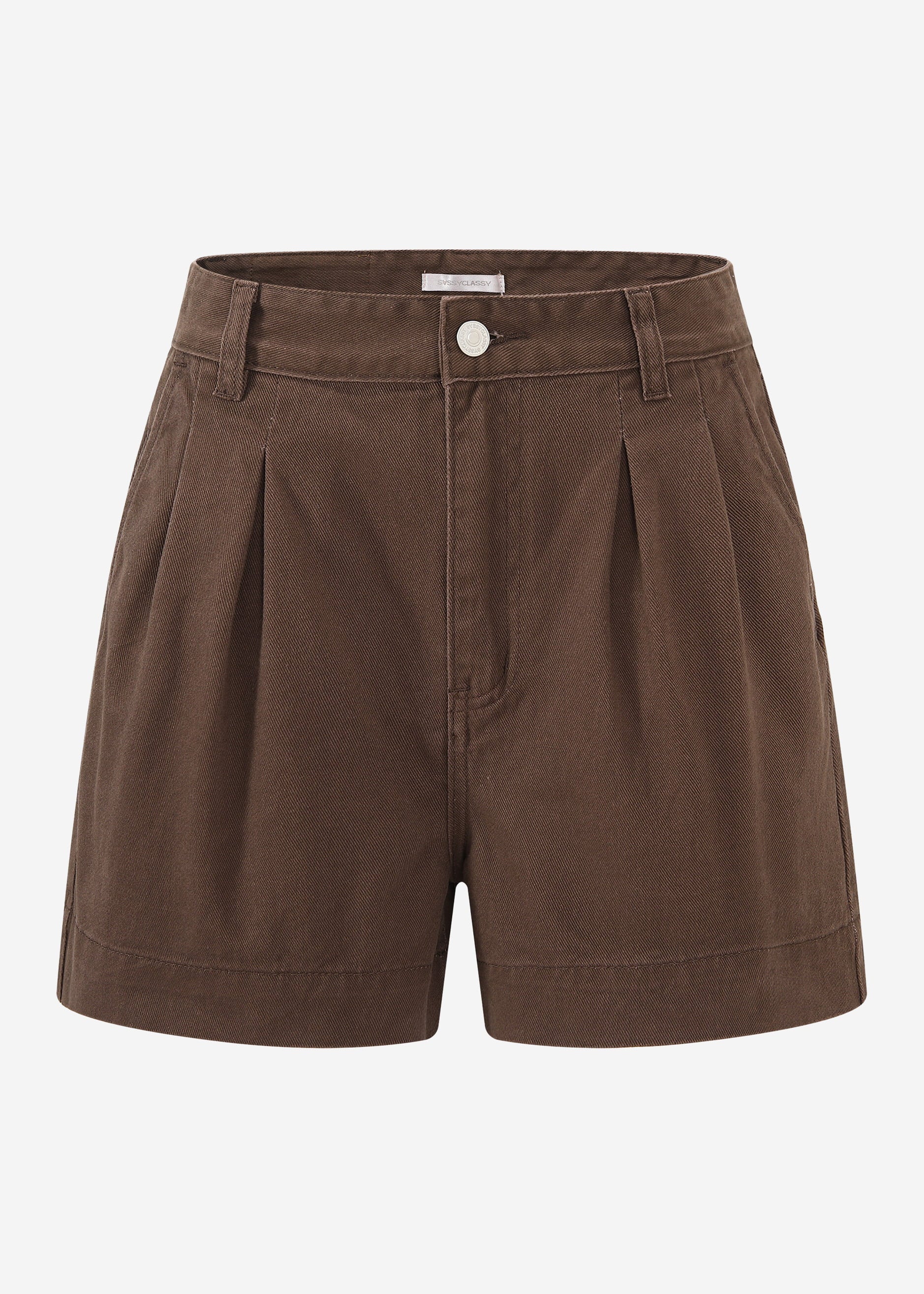 Shorts de jeans à taille haute weite - Braun
