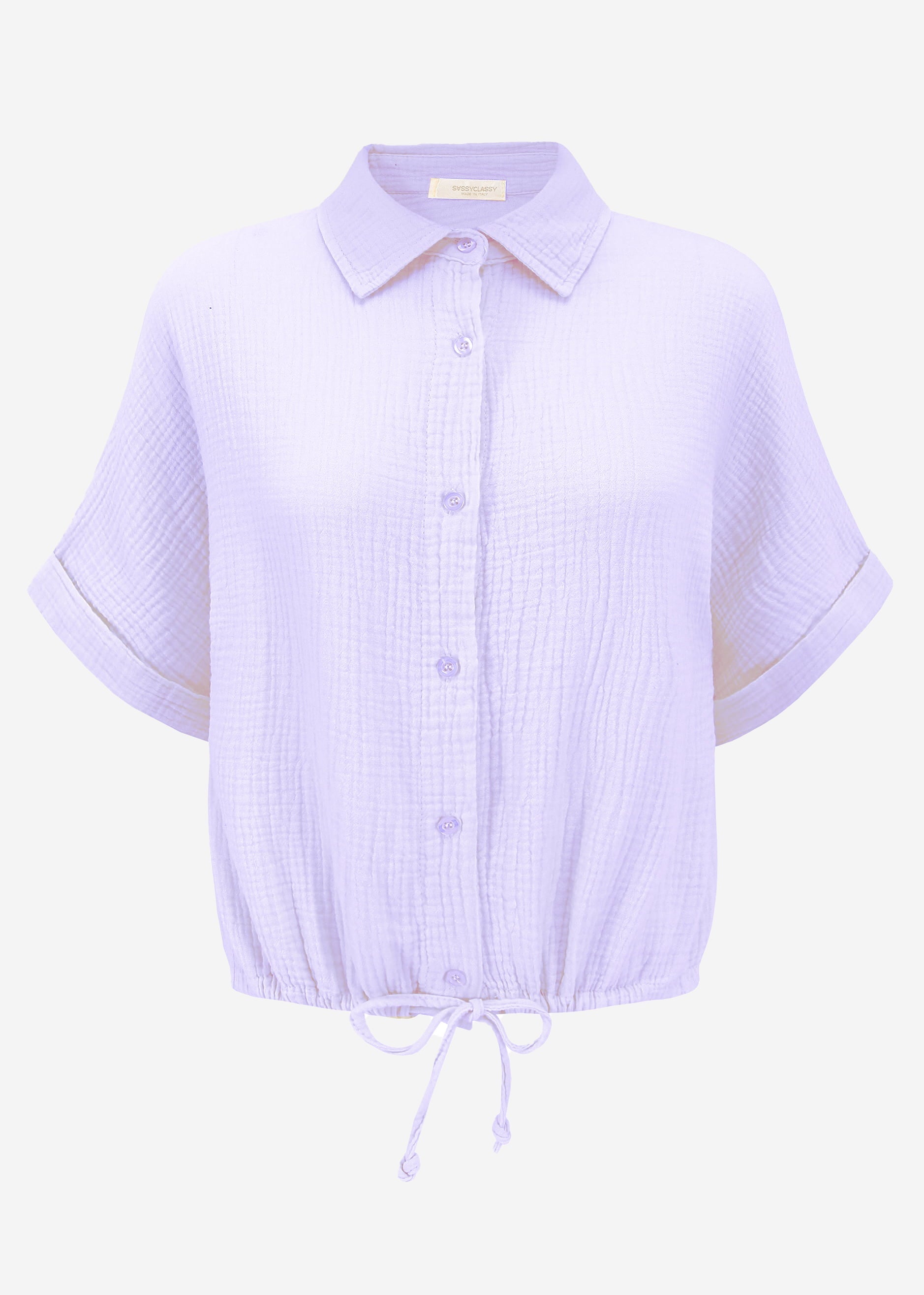 Musselin Bluse Mit Zugand - Flieder