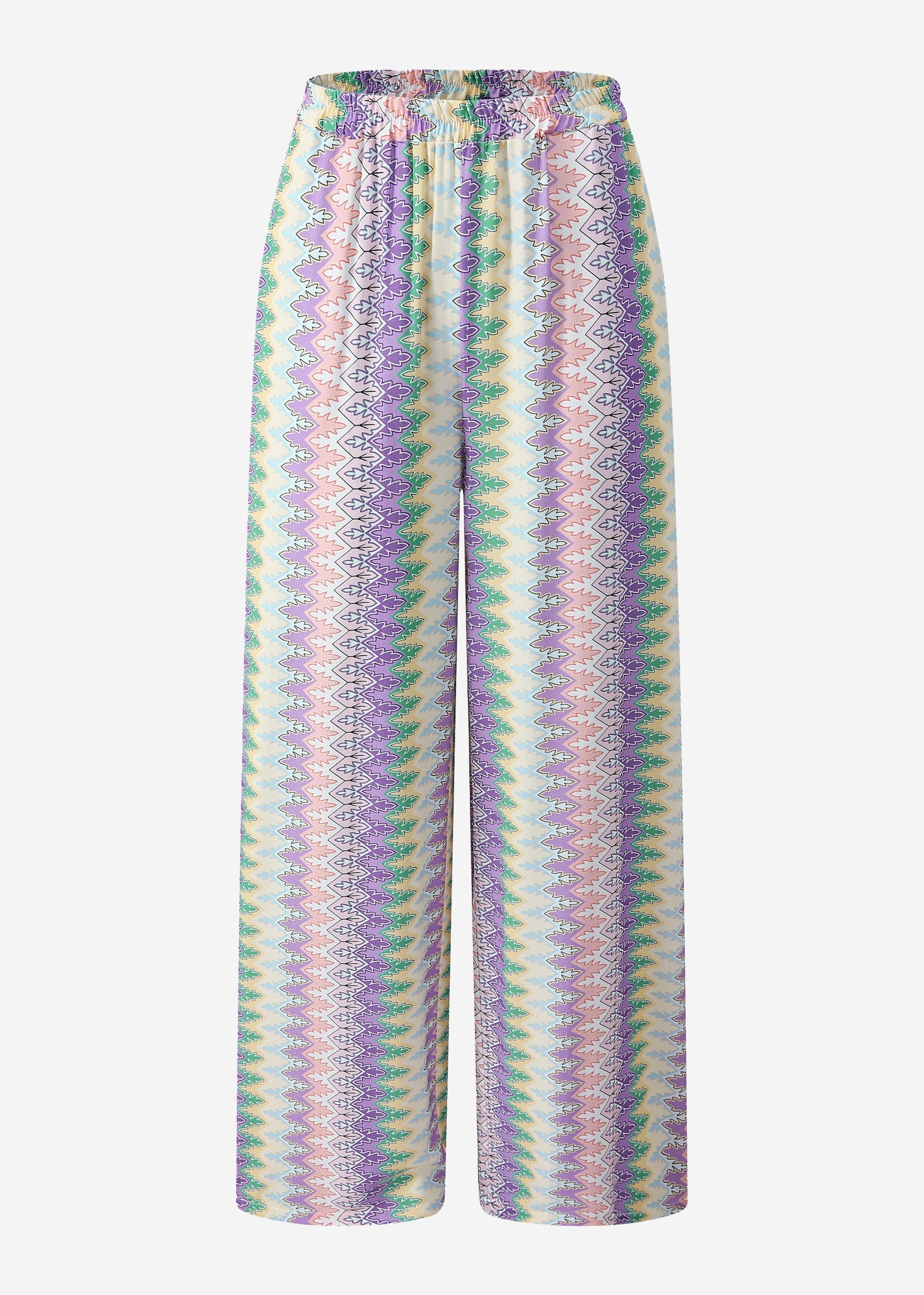 Weite slang mit multicolor-muster-flieder-rosa