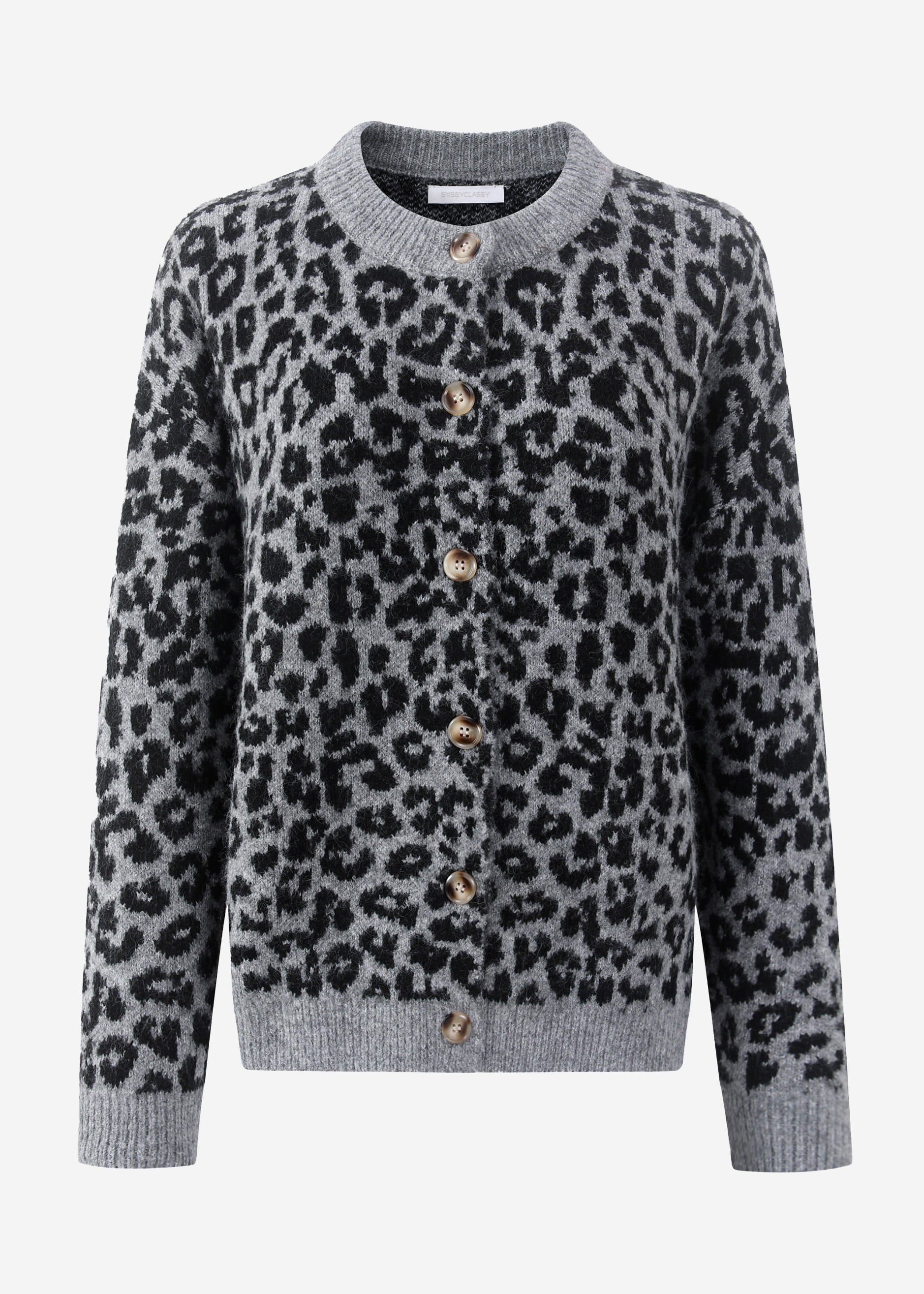 Cardigan Mit Leo -Muster - Grau