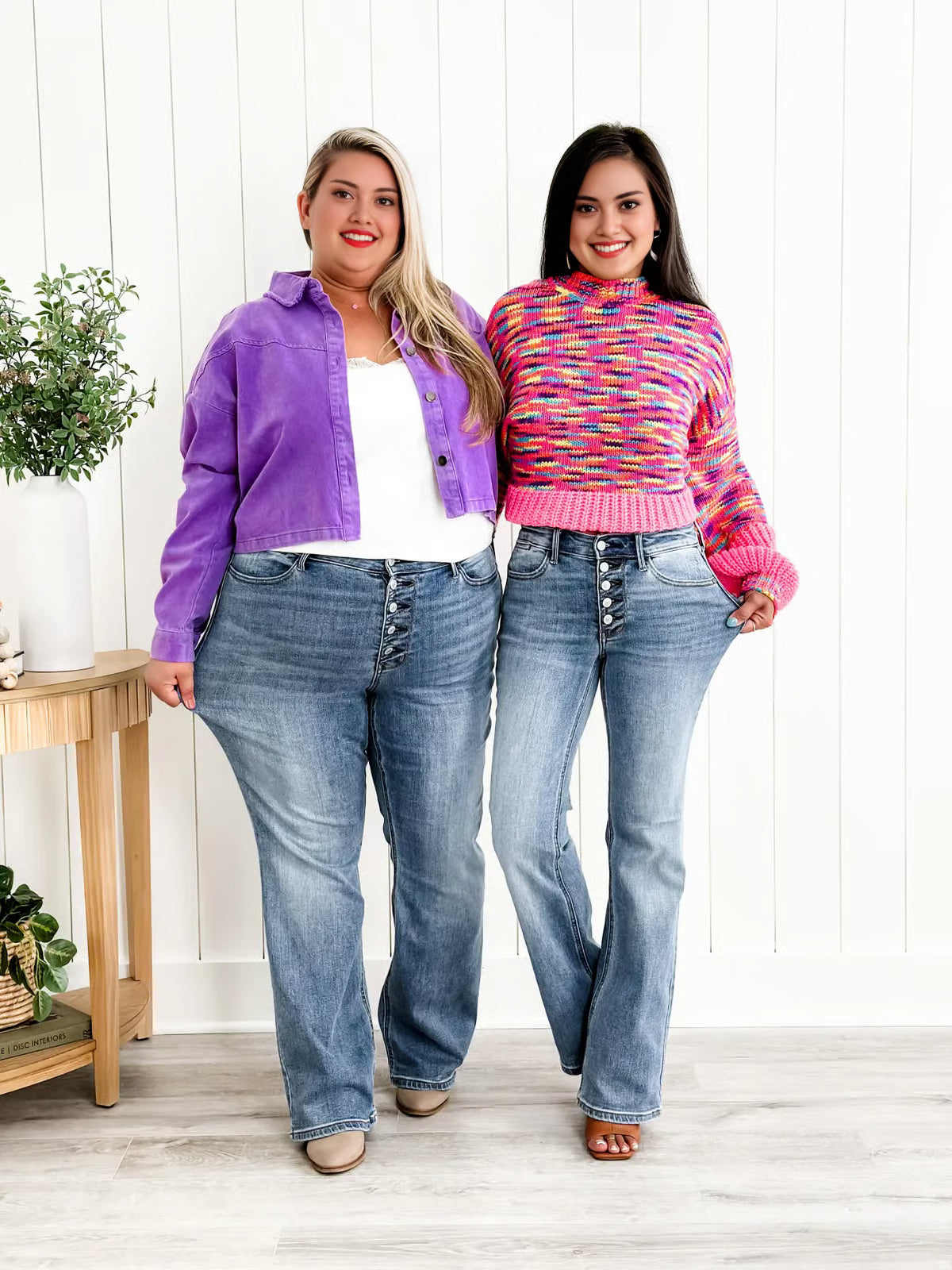 🔥 Bootcut-Jeans Mit Mittelhohem Bund und Knopfleiste-Stil und Komforset i Einem