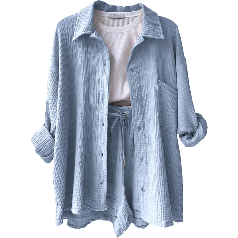 Uformell sommer-outfit | Overdize-HEMD & High-Waist-Shorts-Fresh & Chic