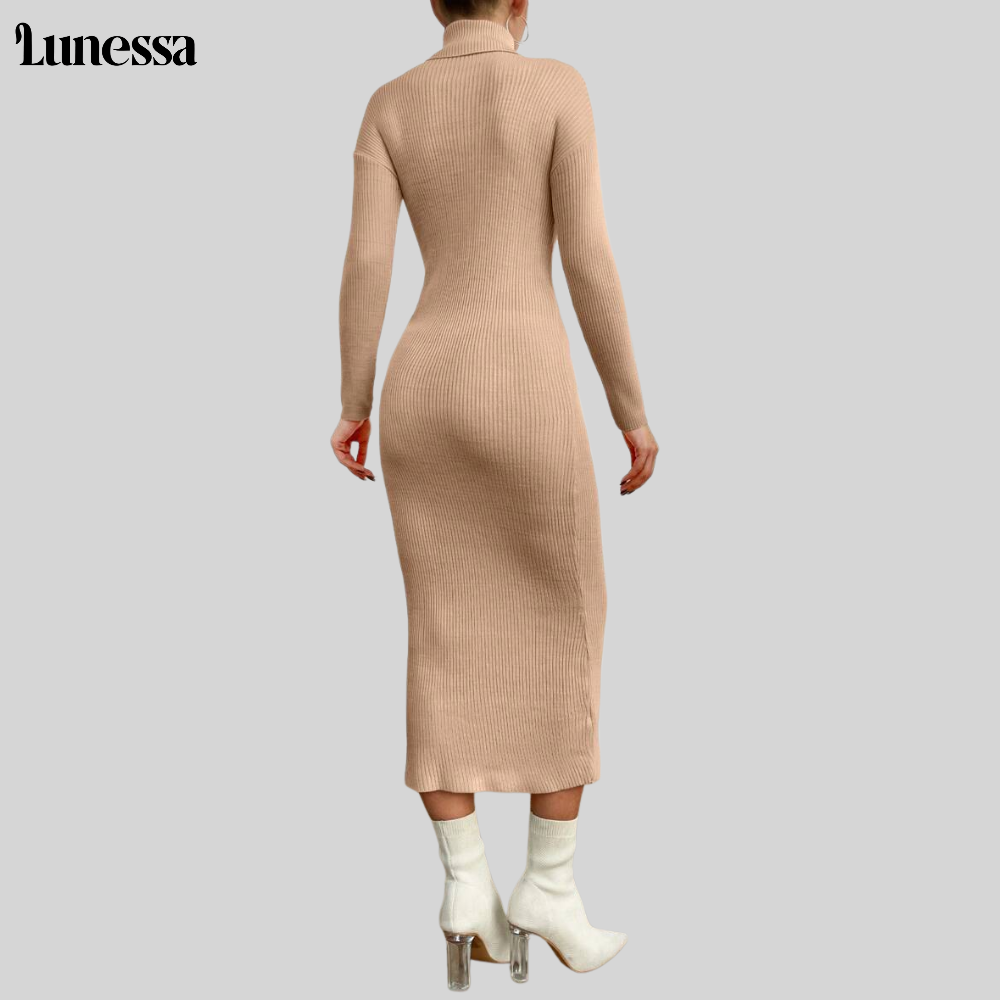 LUNESSA ™ à col haut BodyCon Strickkleid - Zeitlose Eleganz