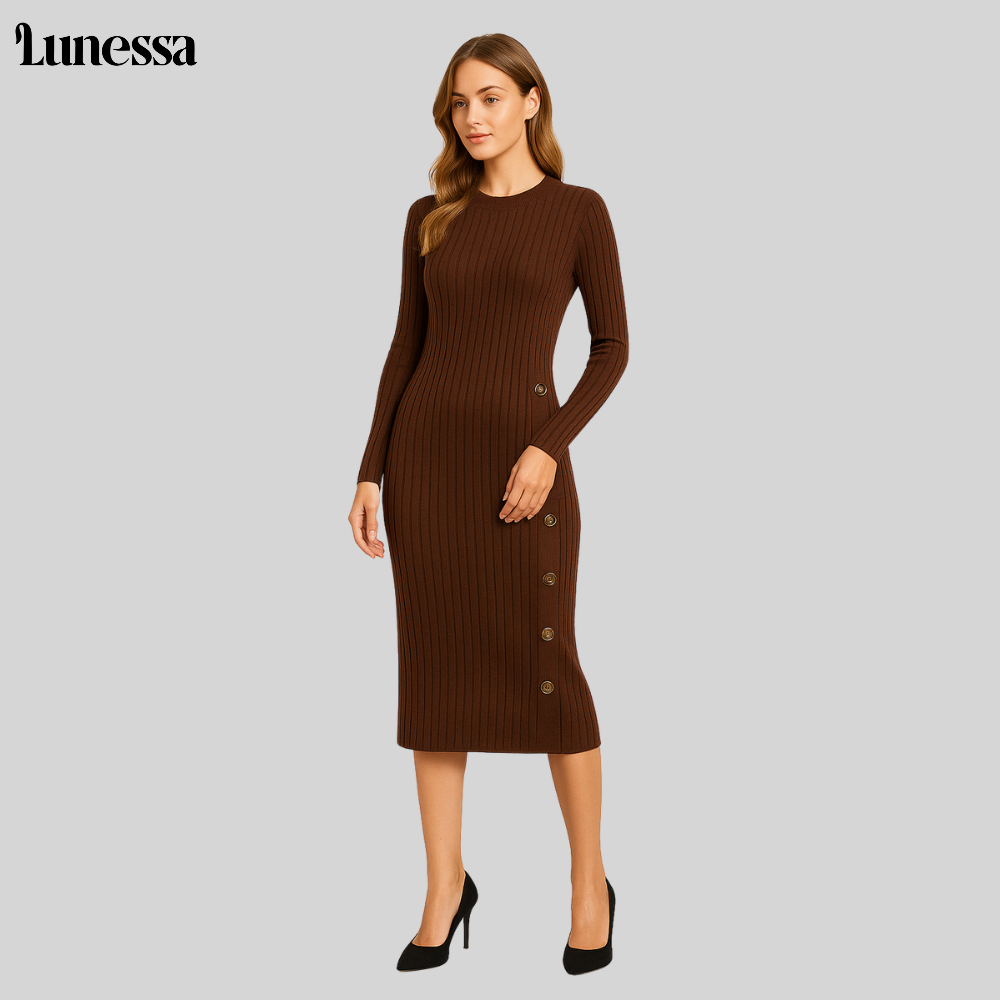 Lunessa ™ Midi-Strickkleid Mit Seissichen Mööspen