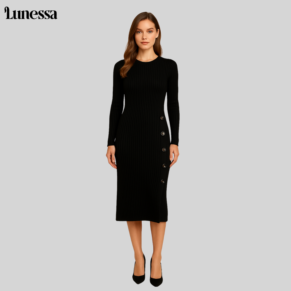 Lunessa ™ Midi-Strickkleid Mit Seissichen Mööspen