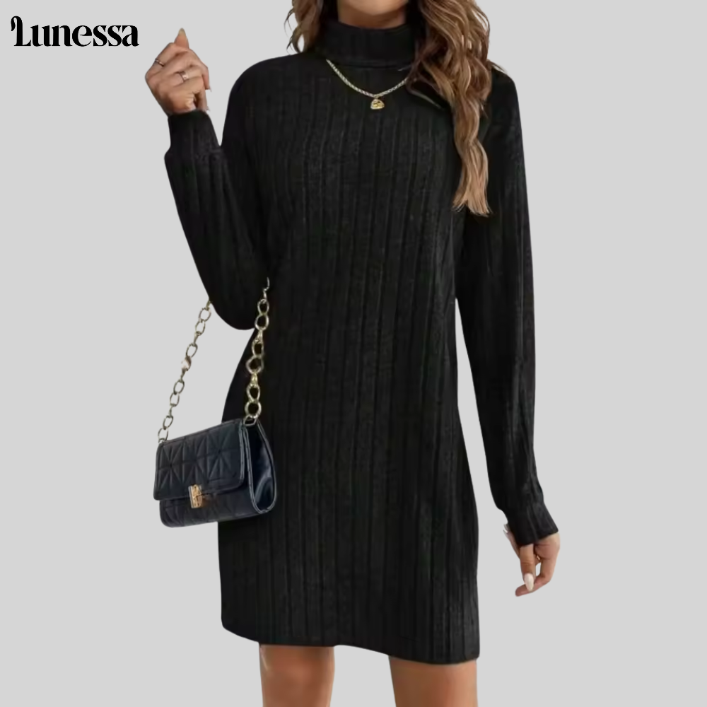 Lunessa ™ Noire élegance Strickkleid