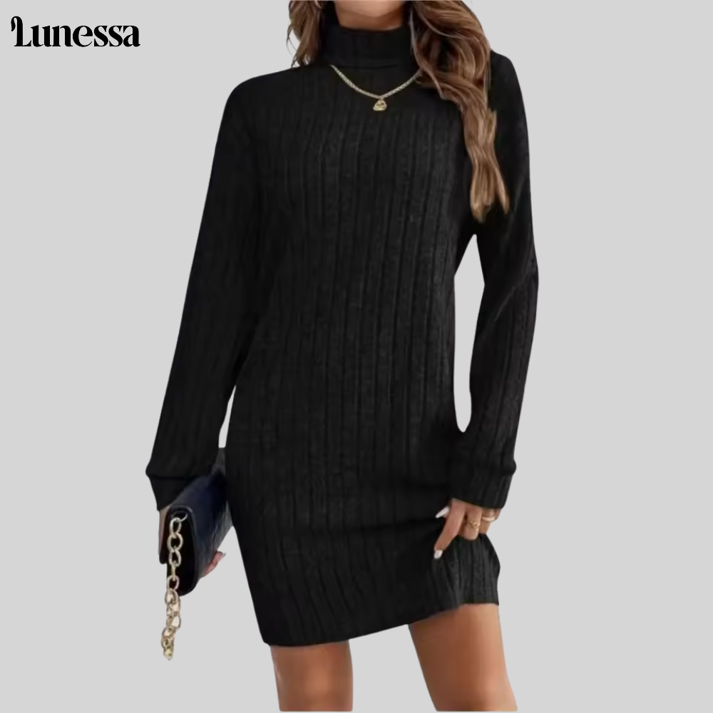 Lunessa ™ Noire élegance Strickkleid