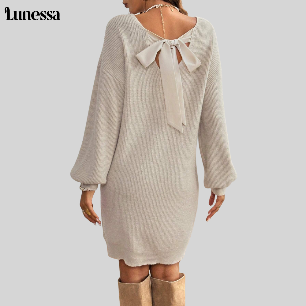 Lunessa ™ Strickkleid à épaules éteintes - confortable et Eleganz Vereint