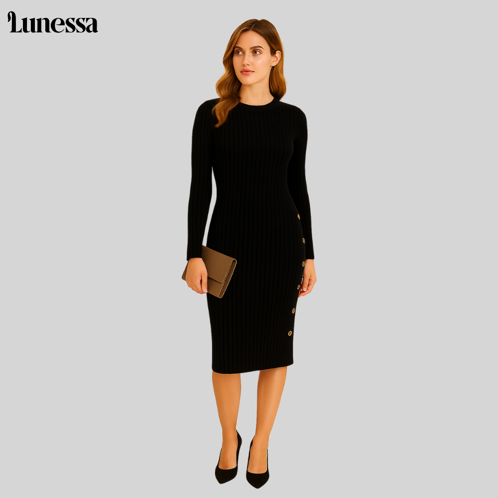 Lunessa ™ Midi-Strickkleid Mit Seissichen Mööspen