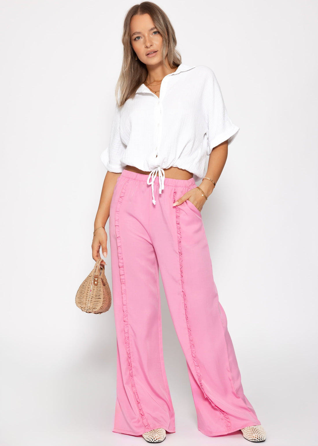 Muslosin Bluse Mic Tugbband - Wiefß