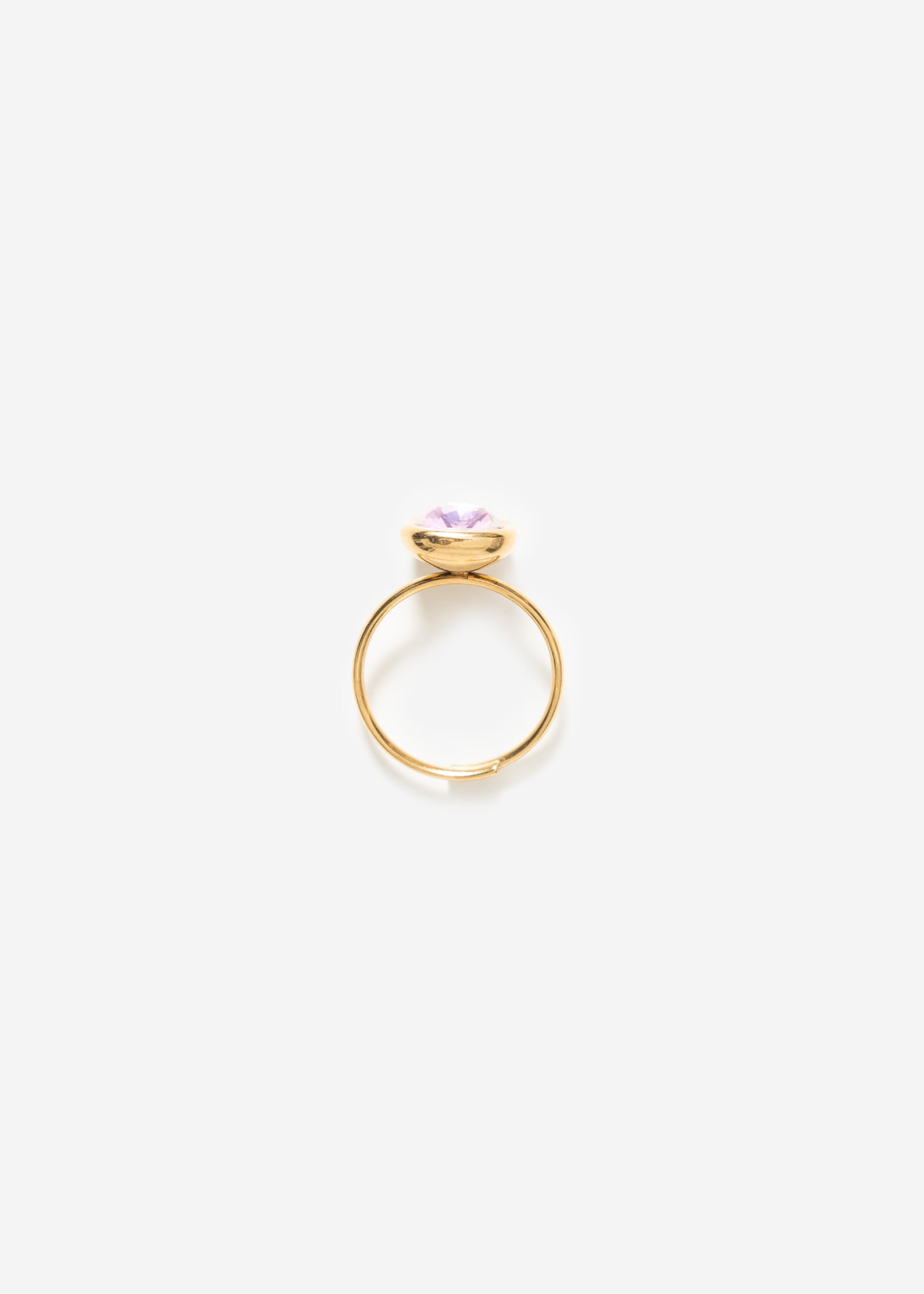 Ring Mit Rosa Schmuckstein - Gold