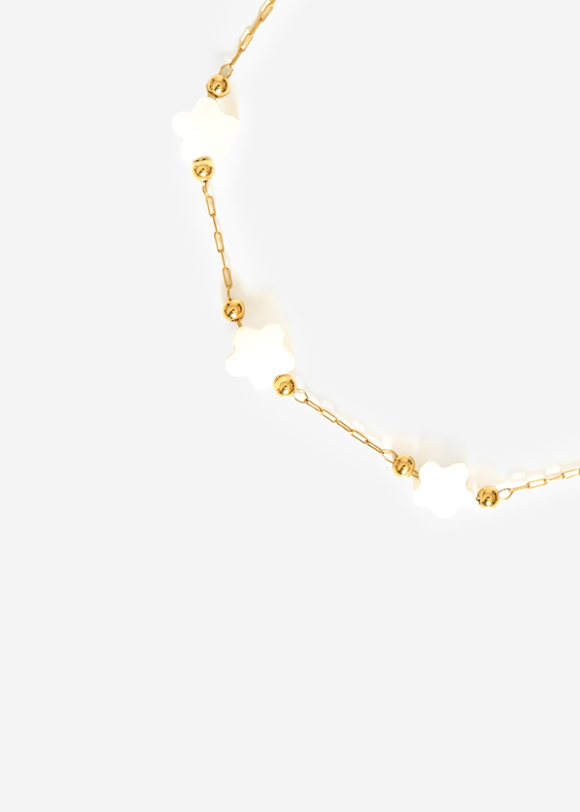 Armband MIT Weißen Kleeblätttern - Guld