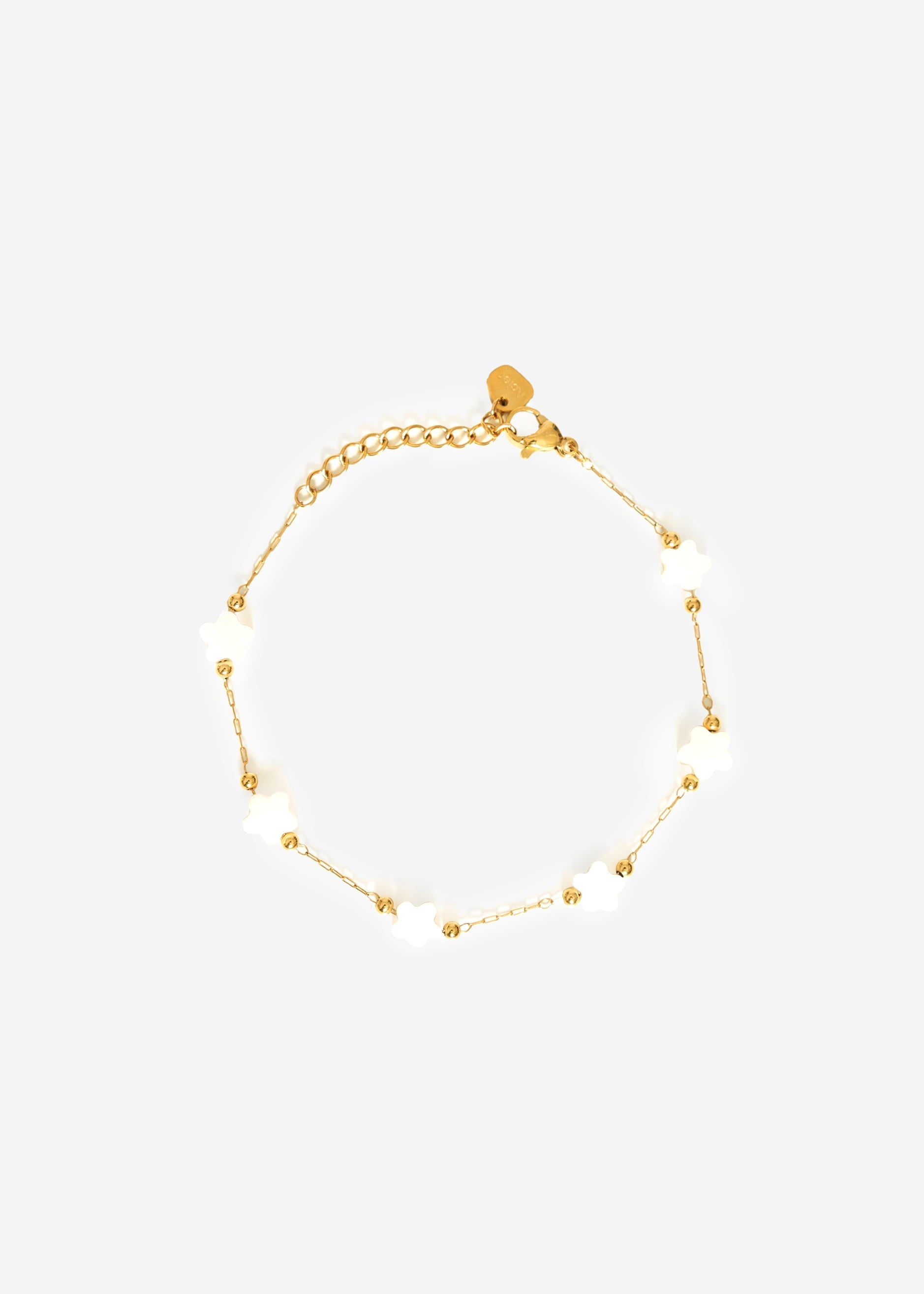 Armband MIT Weißen Kleeblätttern - Guld