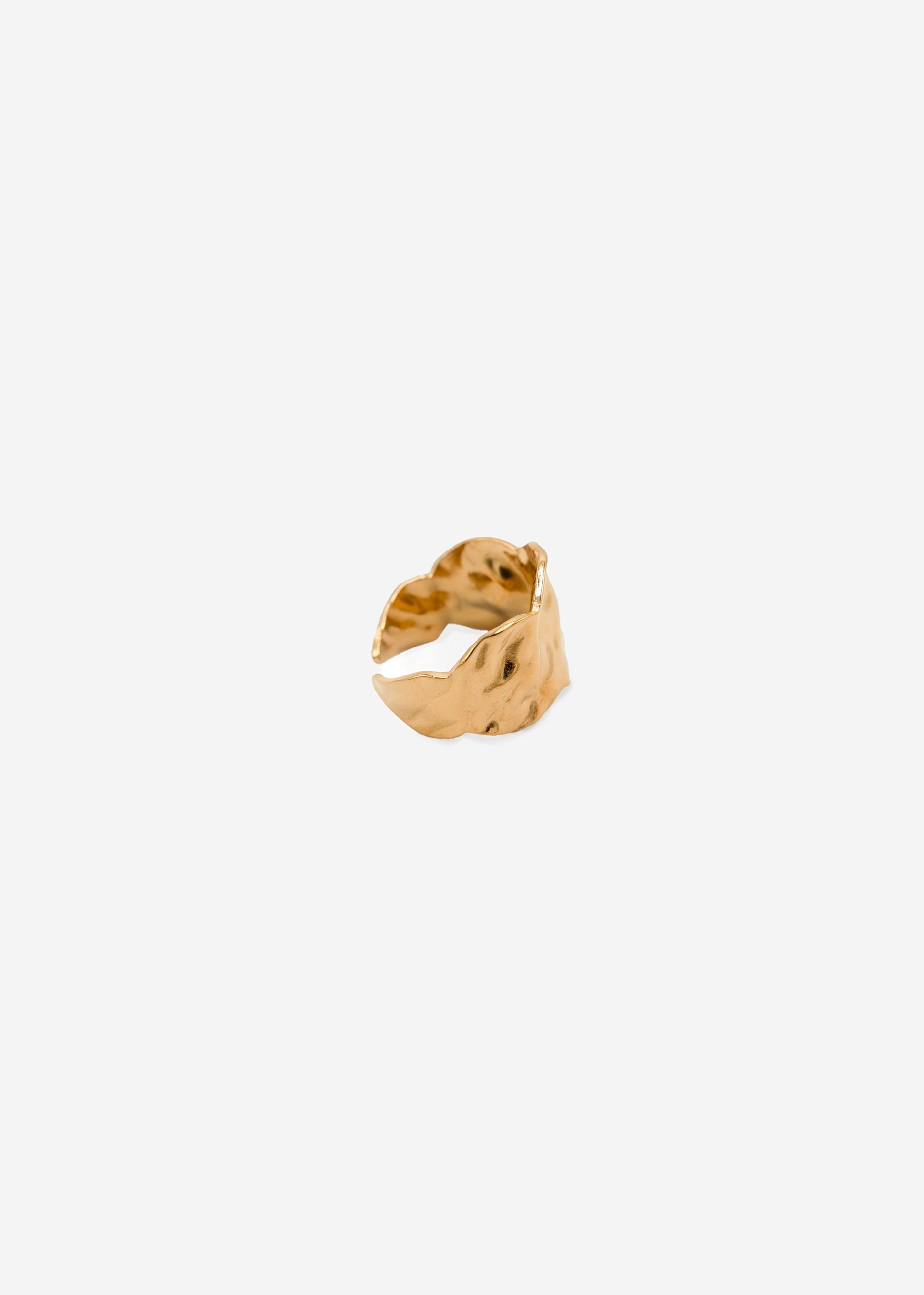 Breiter Ring Mit Struktur - Guld