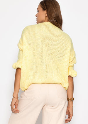 StrickCardigan Exklusives Herbst -Essential - Buttergelb