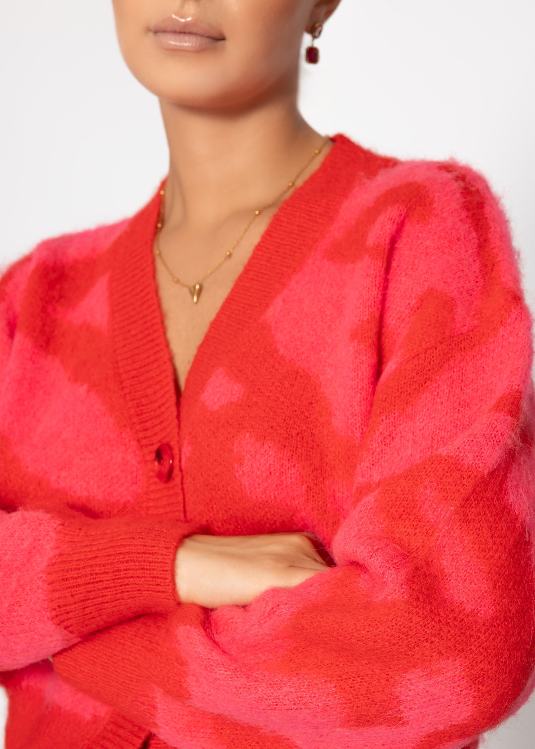 Cardigan mit dyre -trykk - rosa