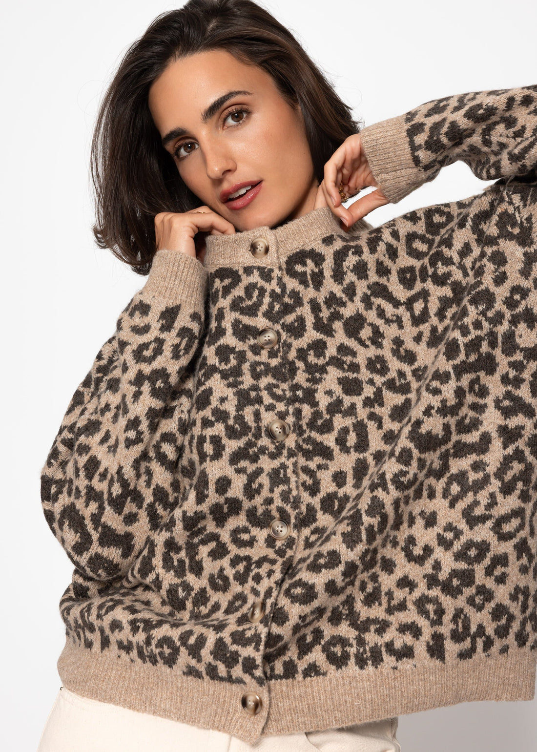 Cardigan Mit Leo -Muster - Braun
