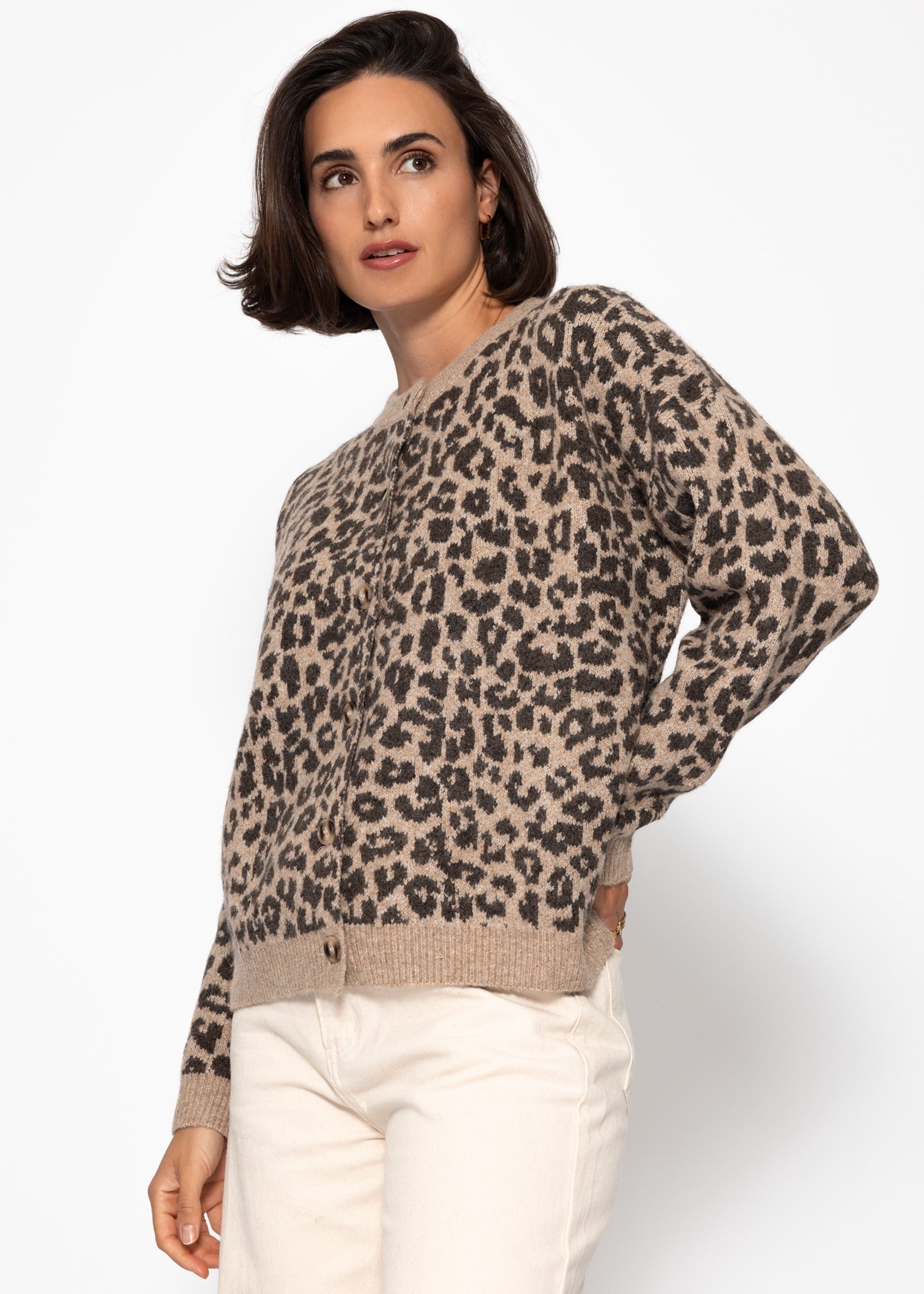 Cardigan Mit Leo -Muster - Braun
