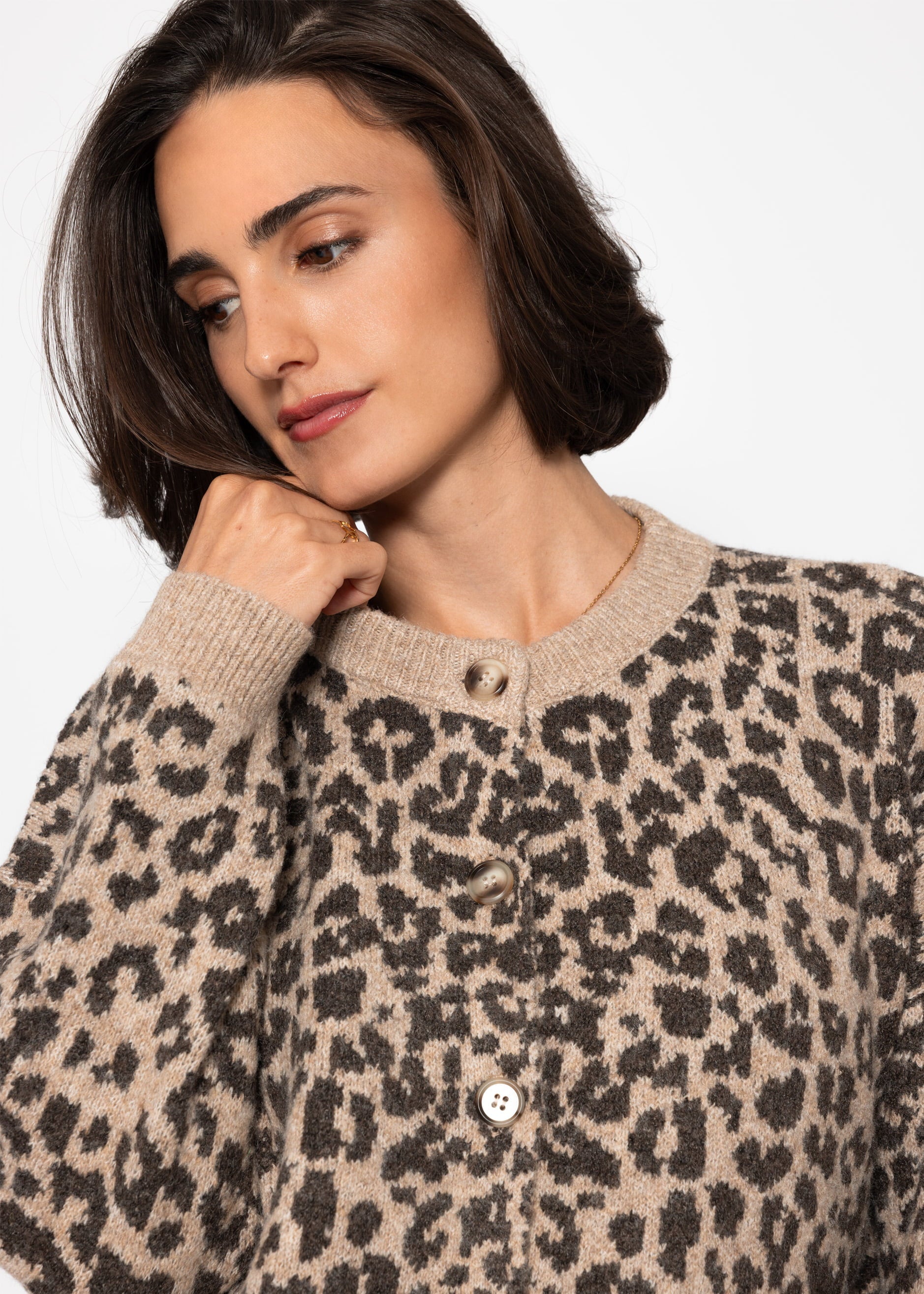 Cardigan Mit Leo -Muster - Braun