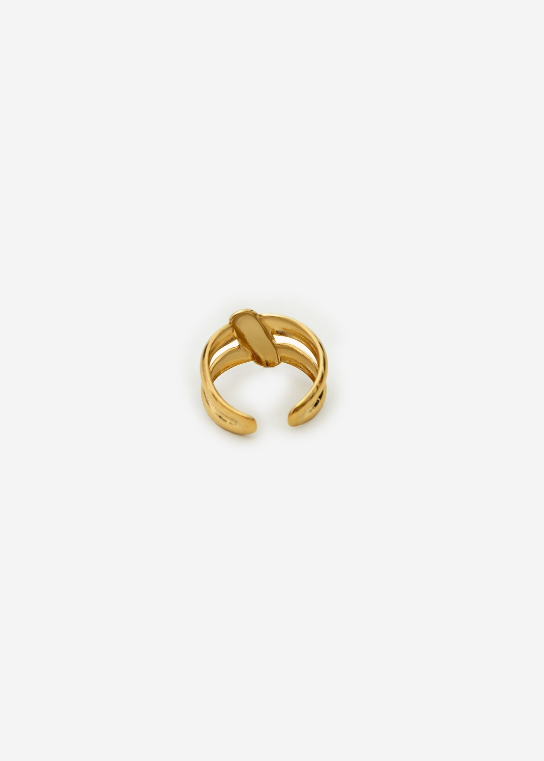 Doppelring MIT Detail - Gold