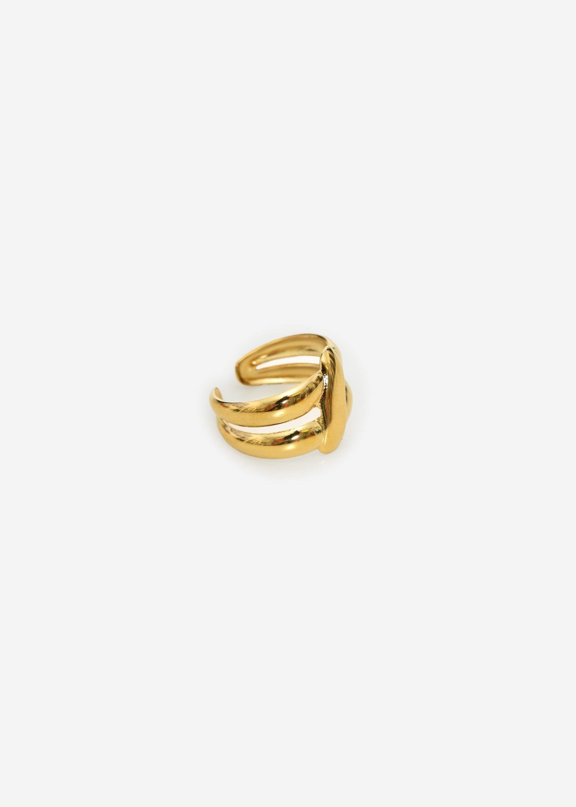 Doppelring MIT Detail - Gold