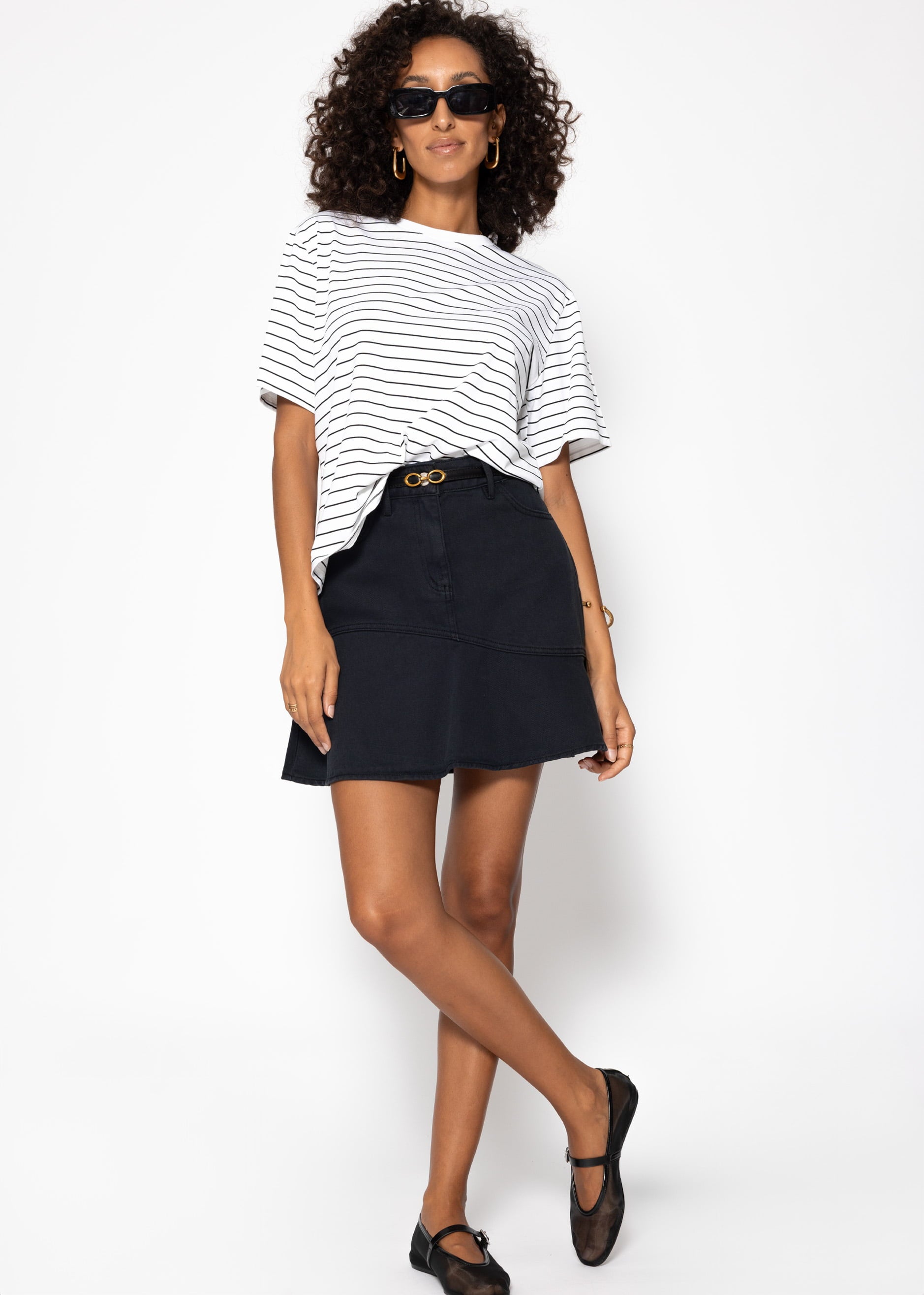 GestReiftes T -shirt - Offwhite