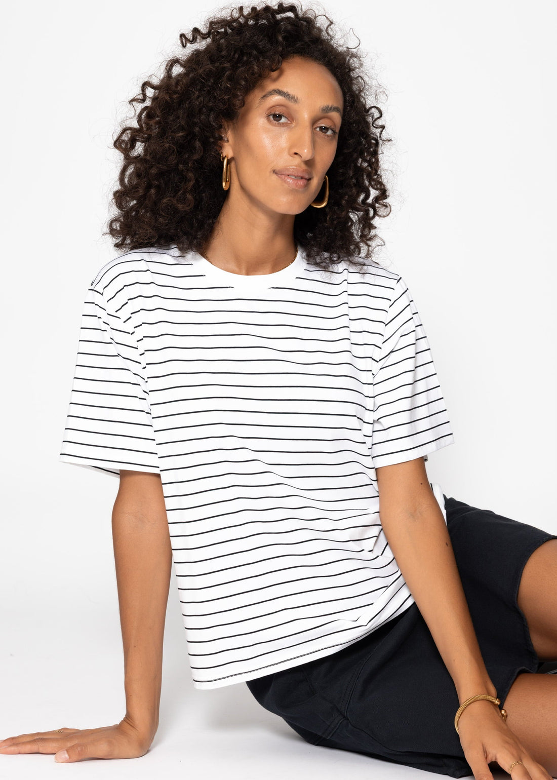 T-shirt gestreiftes - Offwhite