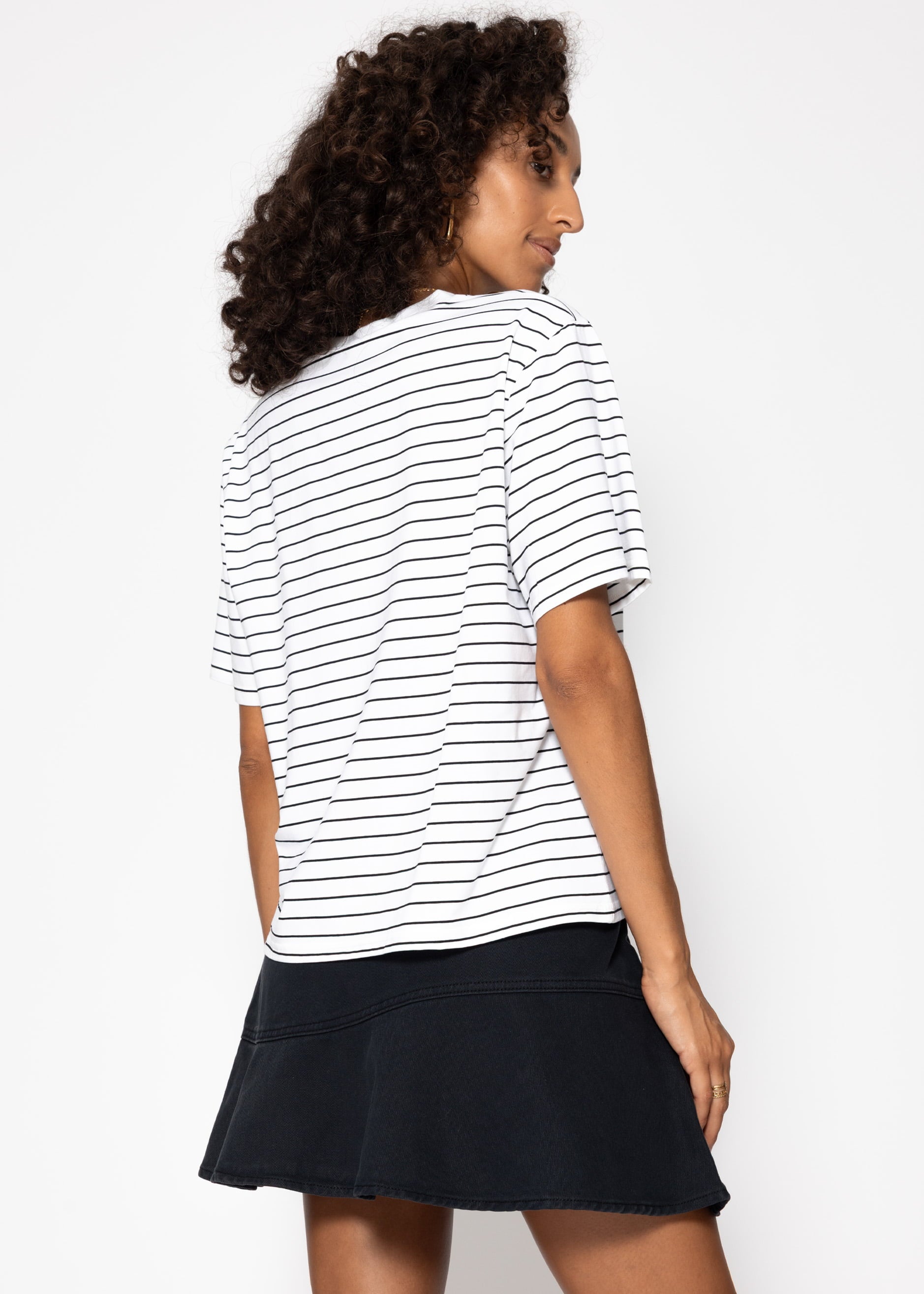 GestReiftes T -shirt - Offwhite