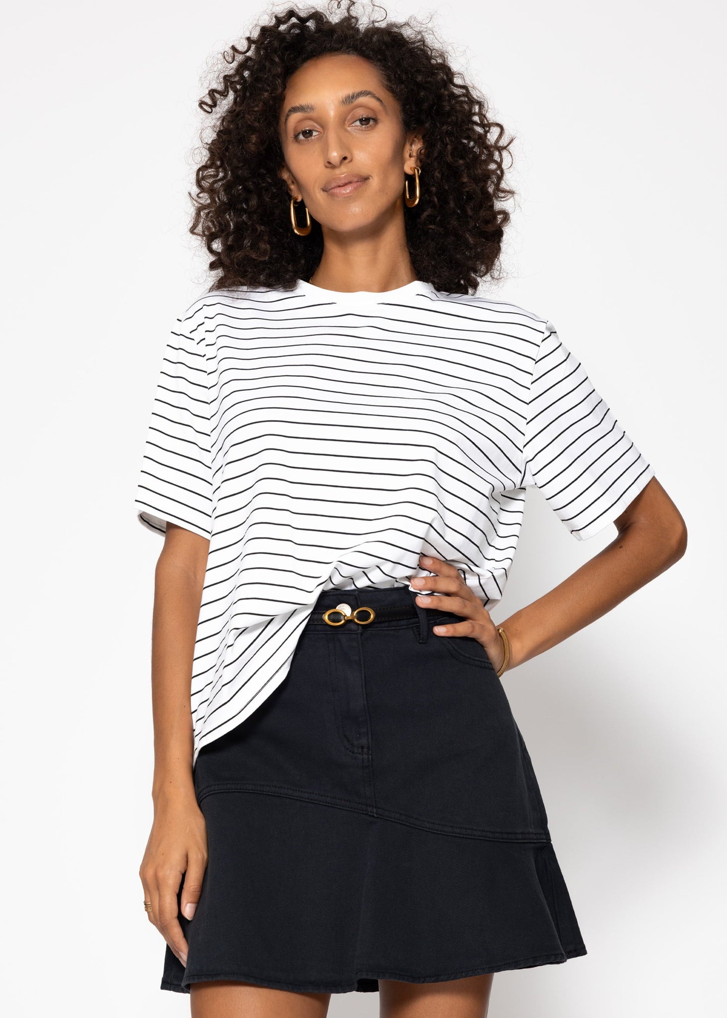 GestReiftes T -shirt - Offwhite