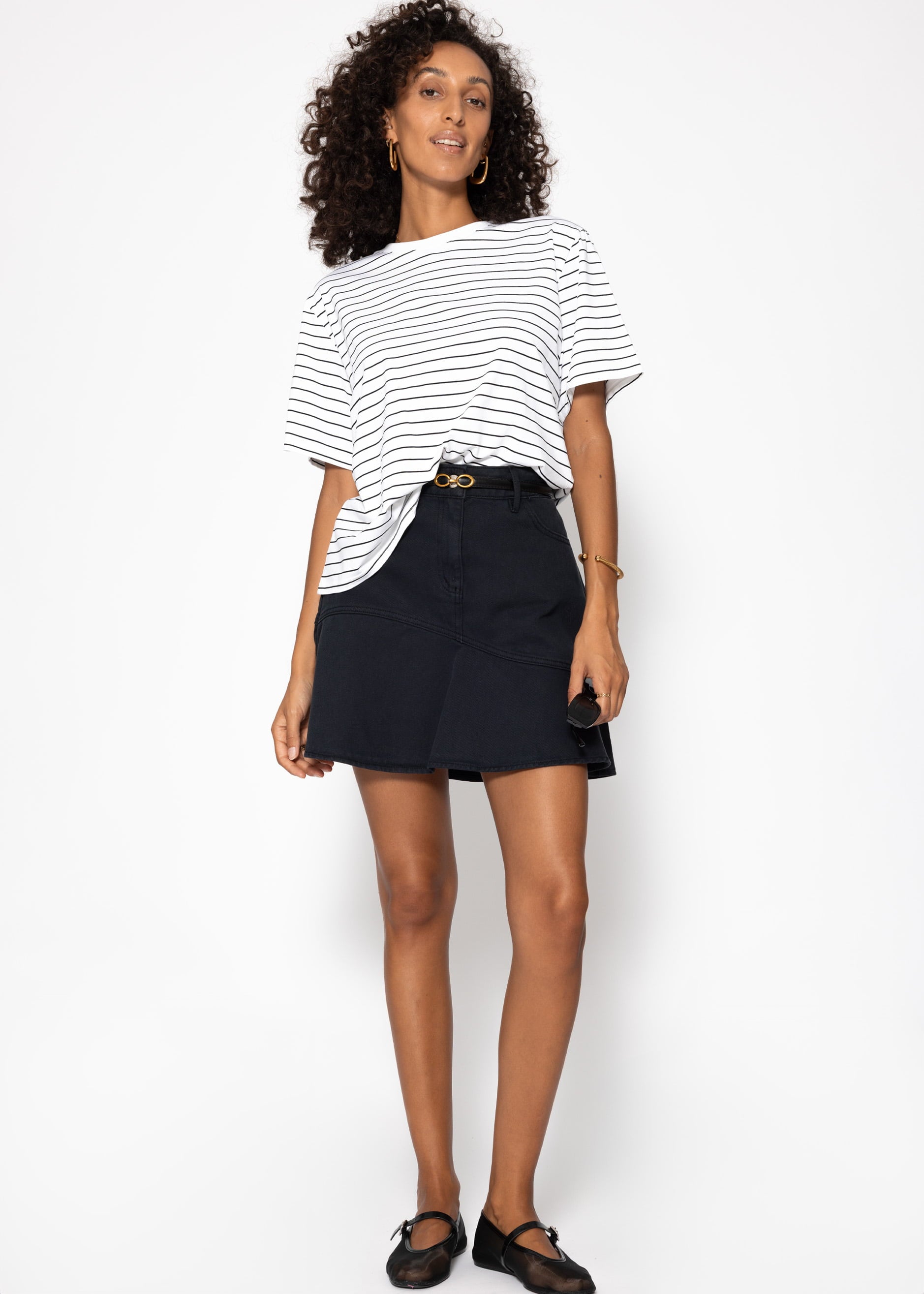 GestReiftes T -shirt - Offwhite