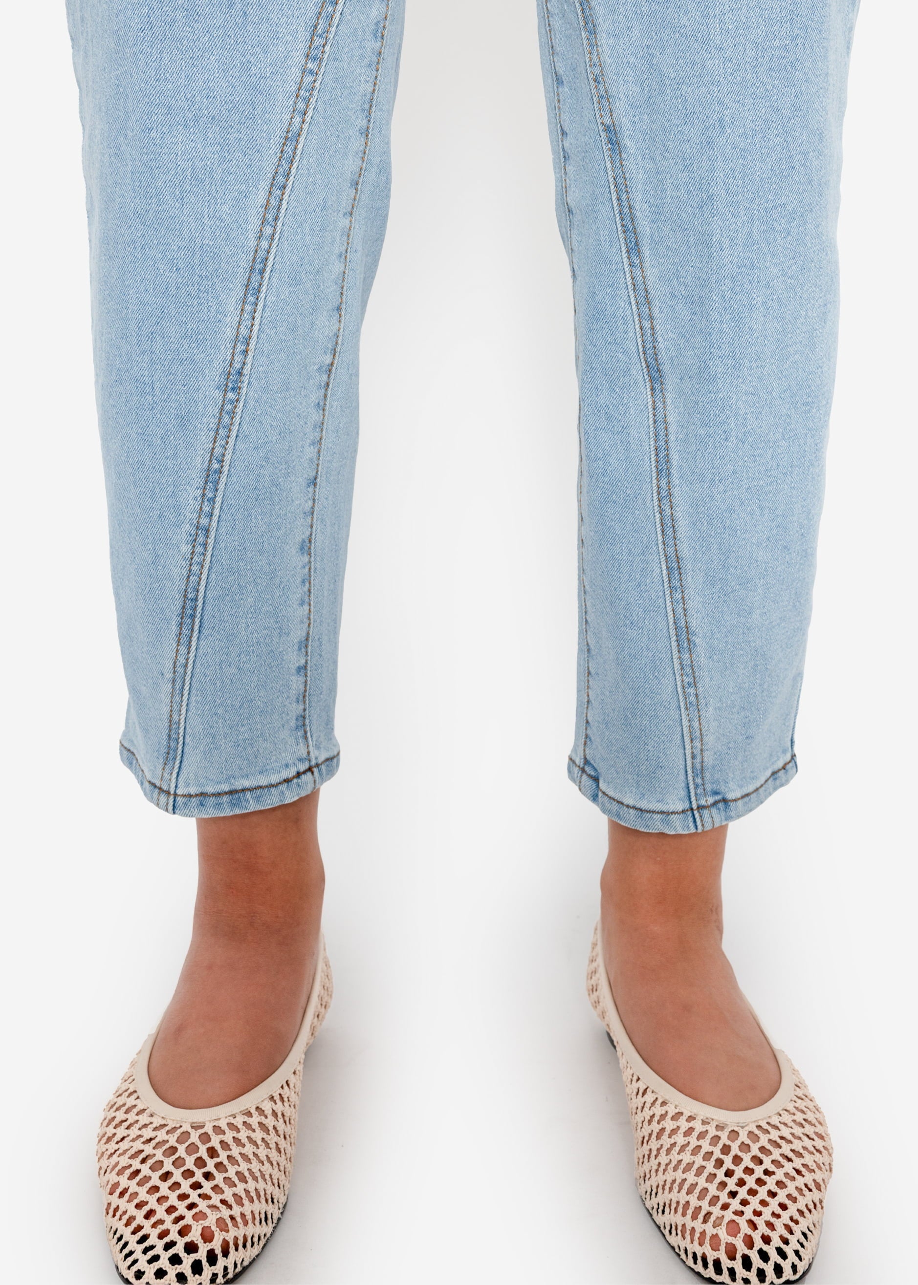 Jeans highwaist mit ziernaht - Hellblau