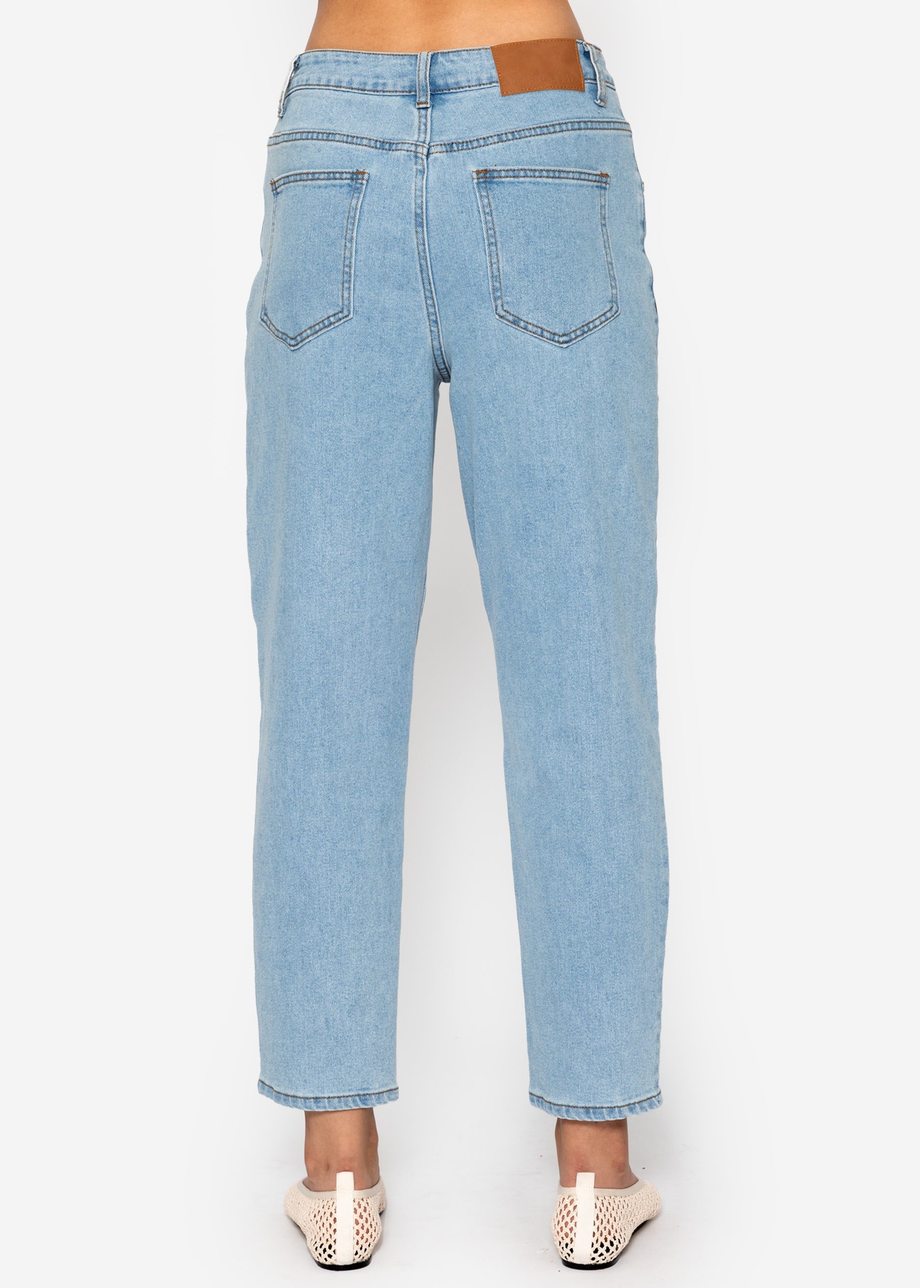 Jeans highwaist mit ziernaht - Hellblau