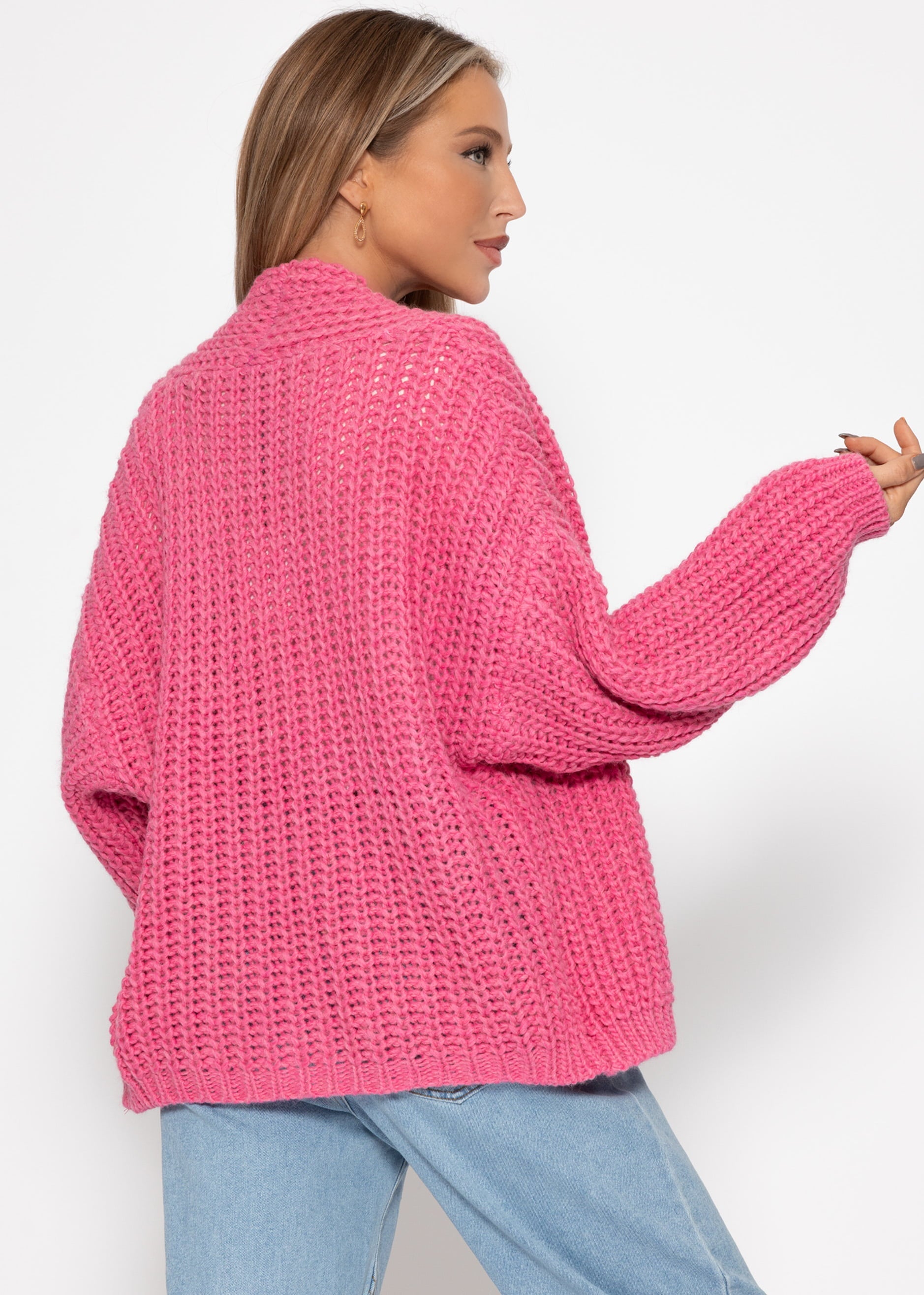 Bevëlkerung Grobstrick-Cardigan - rosa