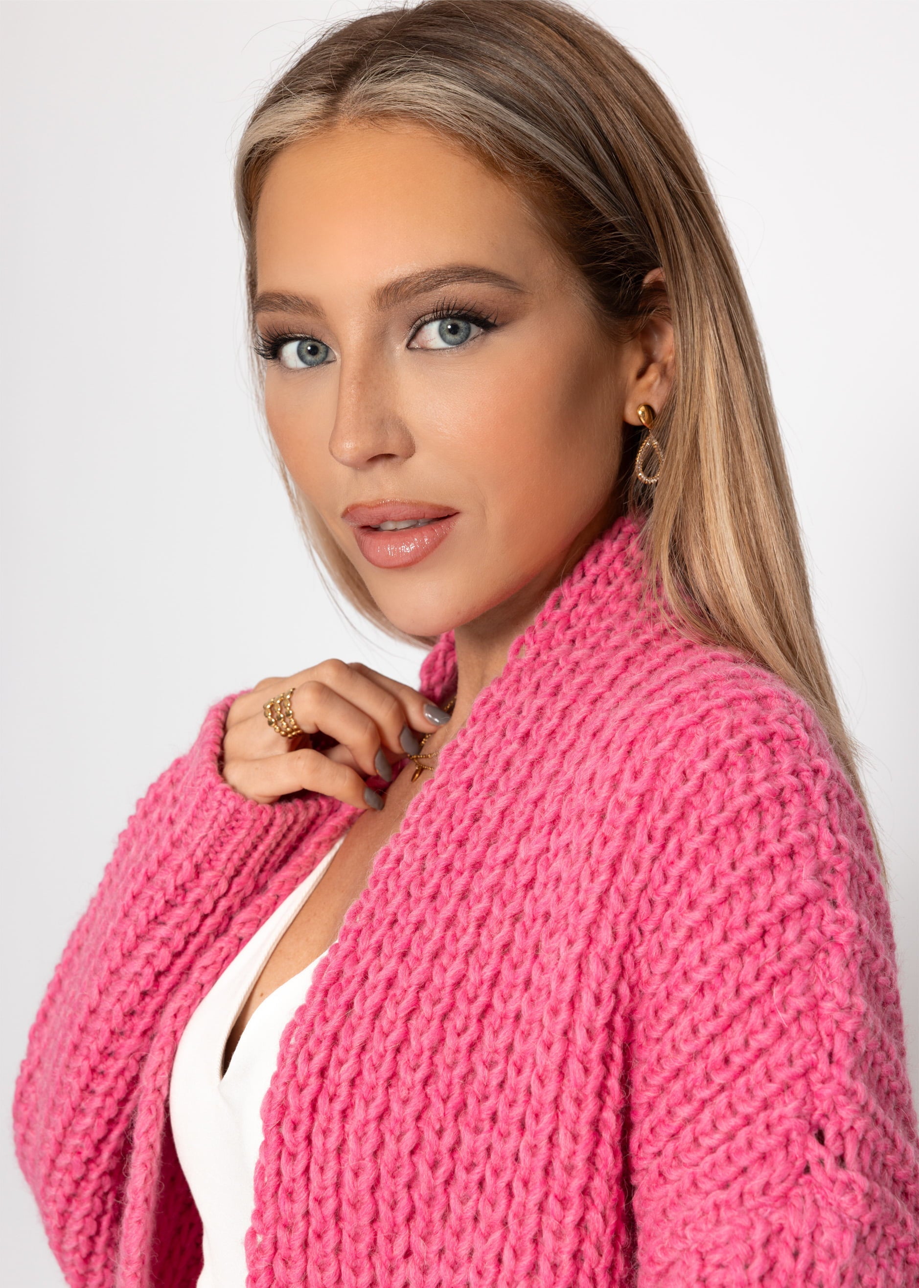 Bevëlkerung Grobstrick-Cardigan - rosa